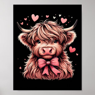 Cow Valentine Hearts Poster