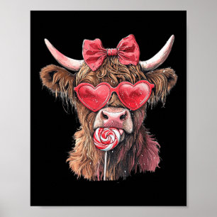 Cow Valentine Mens Womens Kids Poster