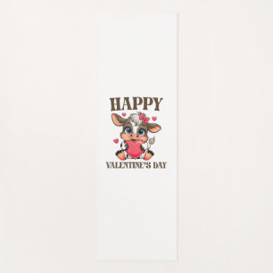 Cow Valentine's Day Heart Gifts tee funny Cow Cute Yoga Mat