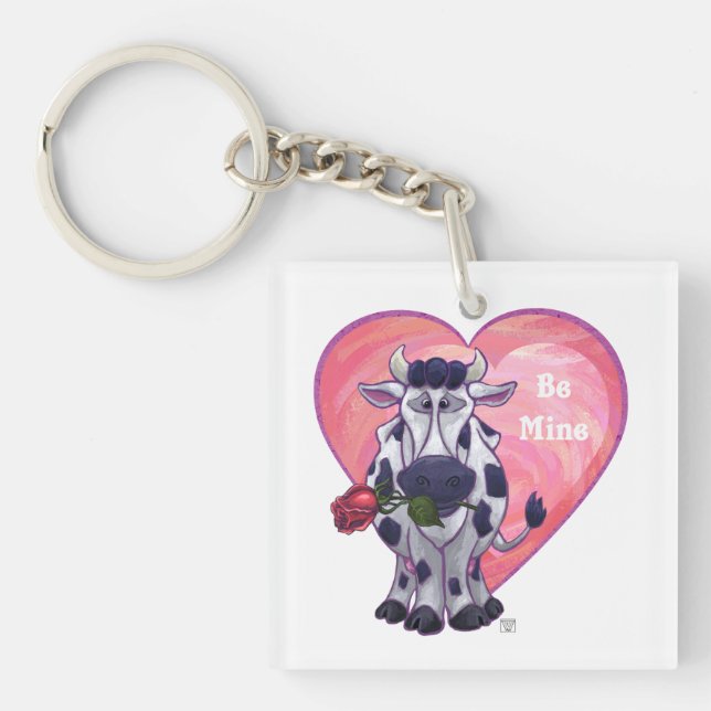 Cow Valentine's Day Keychain (Front)