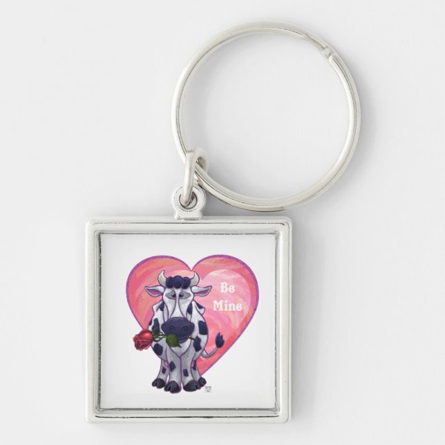 Cow Valentine's Day Keychain (Front)