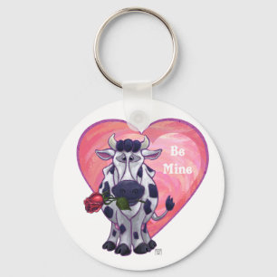 Cow Valentine's Day Keychain