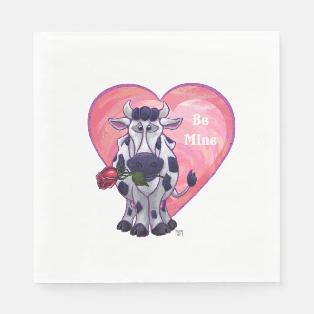Cow Valentine's Day Napkin (Front)