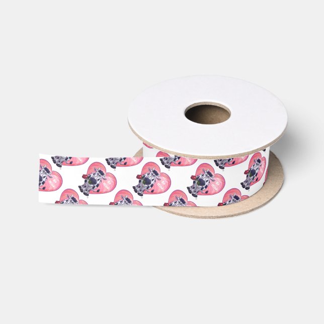 Cow Valentine's Day Satin Ribbon (Spool)