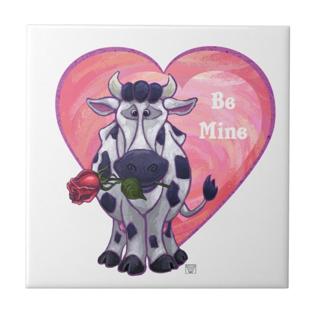 Cow Valentine's Day Tile (Front)