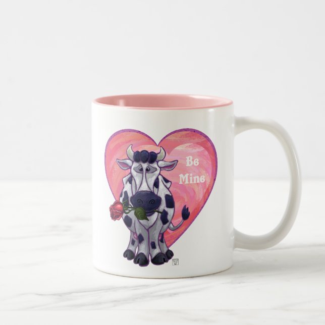 Cow Valentine's Day Two-Tone Coffee Mug (Right)