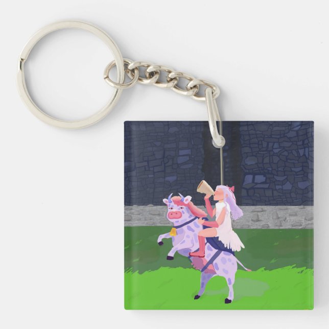 Cow warrior keychain (Front)