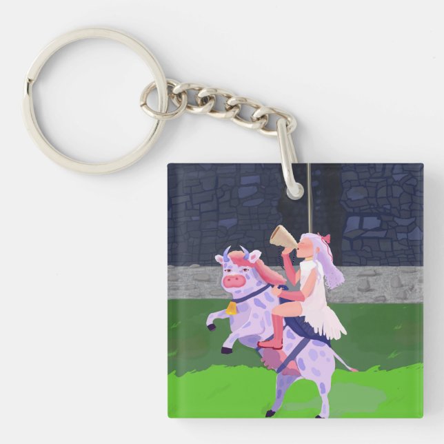 Cow warrior keychain (Front)