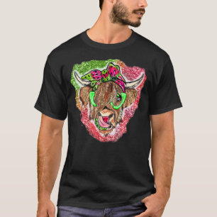 Cow  Watermelon Summer Vibes Mooey Farmer Heifer T-Shirt