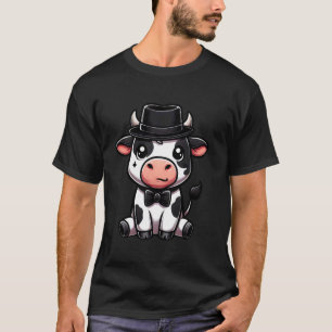 Cow Wearing A Hat And Bowtie T-Shirt