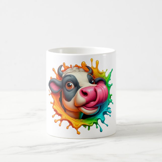 Cow wiping nose coffee mug (Center)