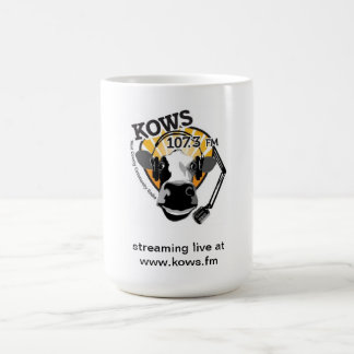cow with microphone, KOWS Radio Coffee Mug