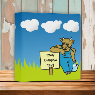 Cow with sign binder