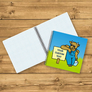 Cow with sign notebook