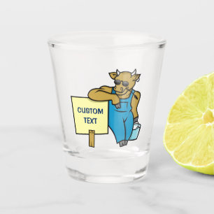 Cow with Sign Shot Glass