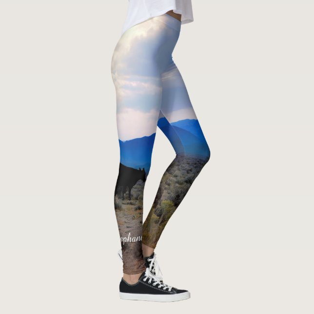 Cow with Storm Clouds with Personalized Name Leggings (Right)