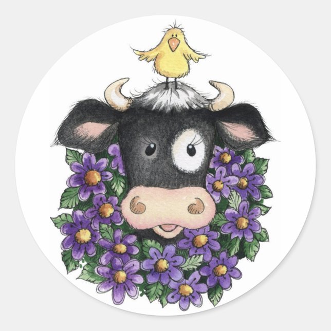 Cow with Wreath - Stickers (Front)