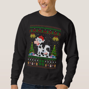 Cow Xmas Santa Hat Ugly Cow Christmas Sweatshirt