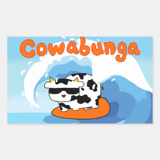 Cowabunga autocollant de vache de surf