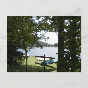 cowans gap state park pennsylvania lake tree canoe postcard