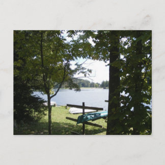 cowans gap state park pennsylvania lake tree canoe postcard