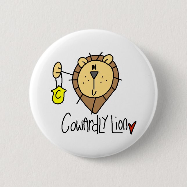Cowardly Lion 2 Inch Round Button (Front)