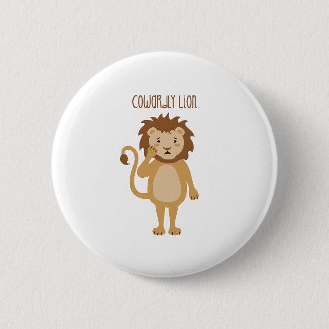 Cowardly Lion 2 Inch Round Button (Front)