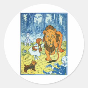 Cowardly Lion Classic Round Sticker