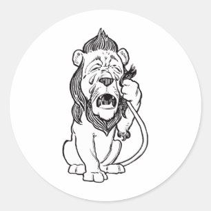 Cowardly Lion Classic Round Sticker