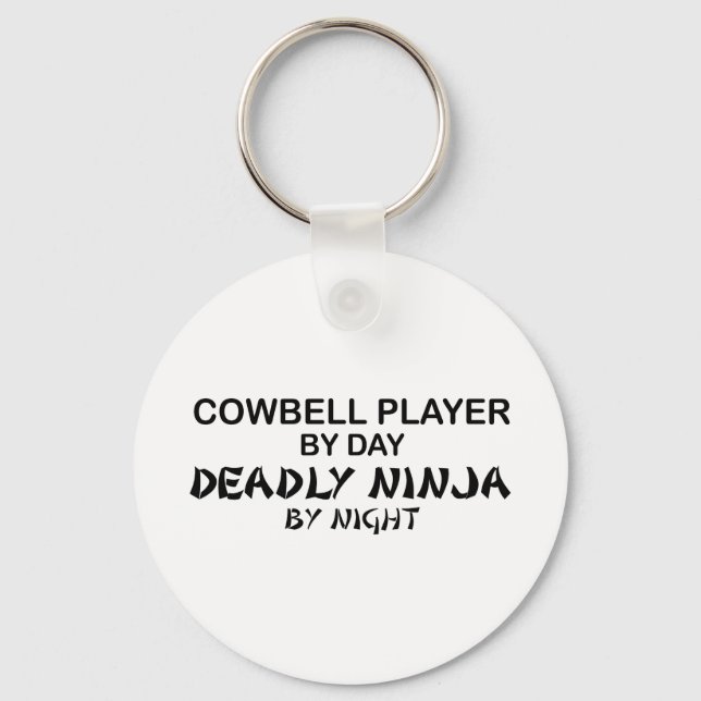 Cowbell Deadly Ninja by Night Keychain (Front)