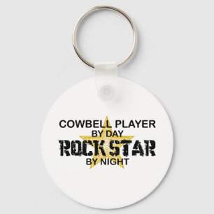 Cowbell Player Rock Star by Night Keychain