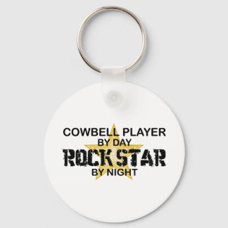 Cowbell Player Rock Star by Night Keychain