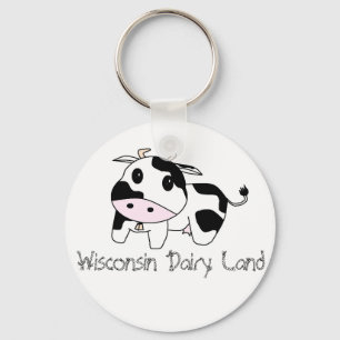 cowbell, Wisconsin Dairy Land Keychain