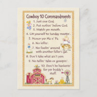 Cowboy 10 Commandments - Farm Fun