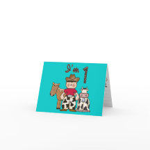Cowboy 1st  Birthday Fill-in Invitation