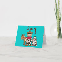 Cowboy 1st  Birthday Fill-in Invitation