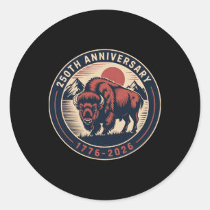 Cowboy 250 Th 4th Of July Flag 1776 2026 250th Ann Classic Round Sticker