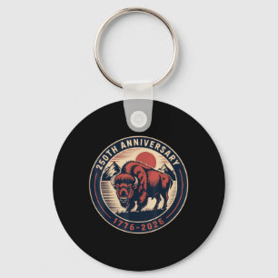 Cowboy 250 TH 4TH of July Flag 1776 2026 250th Keychain
