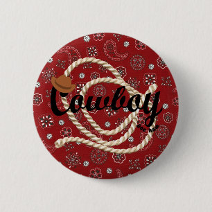 Cowboy 2 Inch Round Button