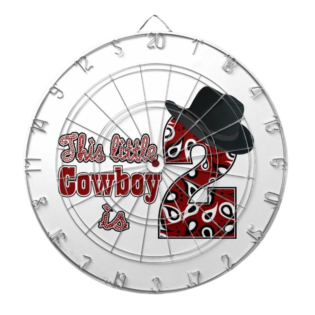 Cowboy 2nd Birthday Dartboard (Front)