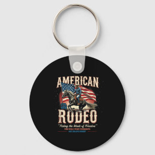 Cowboy 4th Of July Western American Rodeo Country Keychain