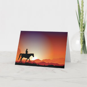 Cowboy À Cheval Cartes De Voeux