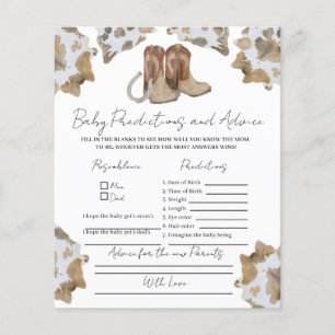 Cowboy Advice for new Parents Game.