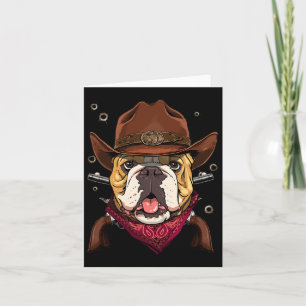 Cowboy American Bulldog Country Music Rodeo Howdy  Card