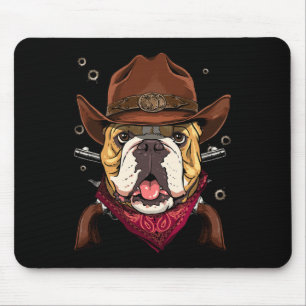 Cowboy American Bulldog Country Music Rodeo Howdy Mouse Pad