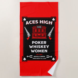 Cowboy American Frontier Saloon Beach Towel