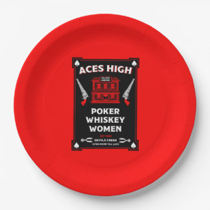 Cowboy American Frontier Saloon Paper Plate