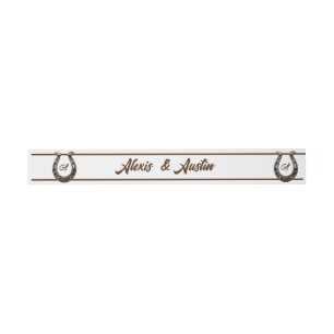 Cowboy  and Bride Western Style Wedding Brown Invitation Belly Band