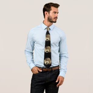 Cowboy and Cattle with Big Full Moon Tie