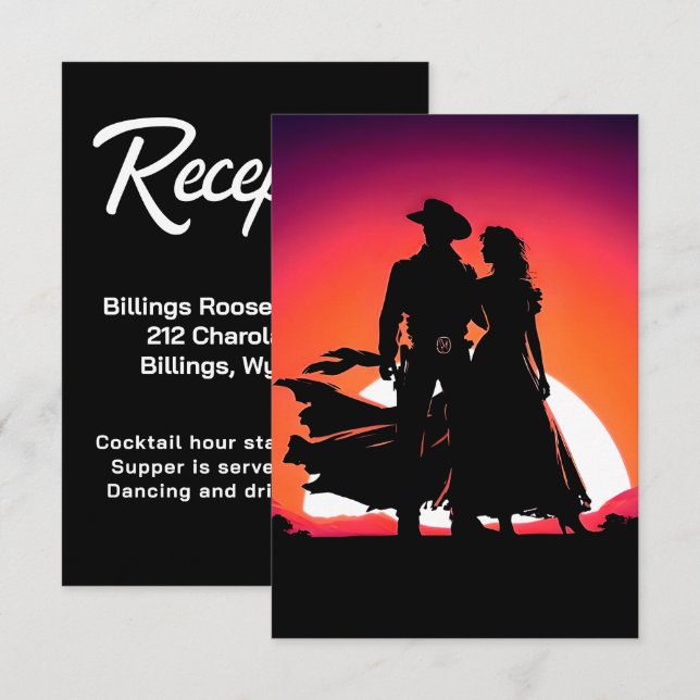 Cowboy and Cowgirl at Sundown  Enclosure Card (Front/Back)